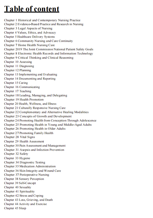Test Bank Kozier & Erb’s Fundamentals of Nursing 11th Edition