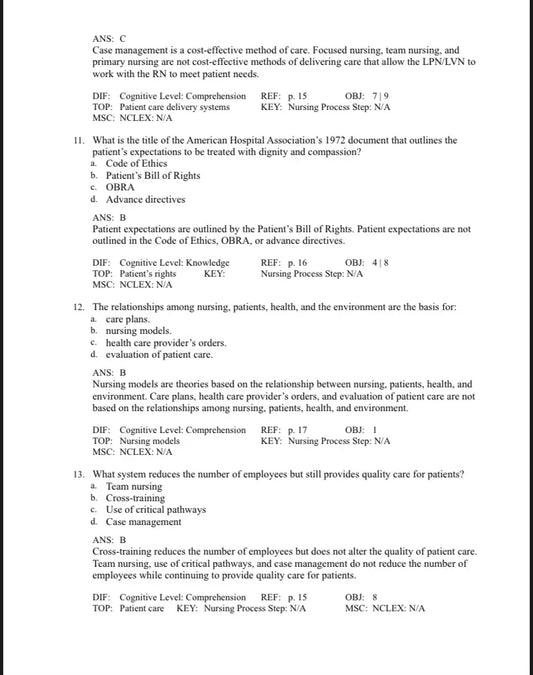 Test bank Foundation of Nursing, 9th Edition by Cooper