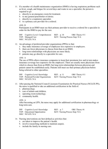 Test Bank Fundamental Concepts and Skills for Nursing 6th Edition by Williams