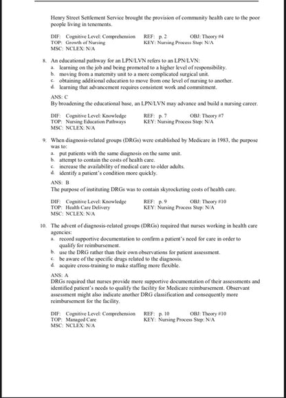 Test Bank for Fundamental Concepts and Skills for Nursing, 6th Edition by Williams