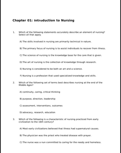 Test Bank for Fundamentals of Nursing 10th Edition by Taylor